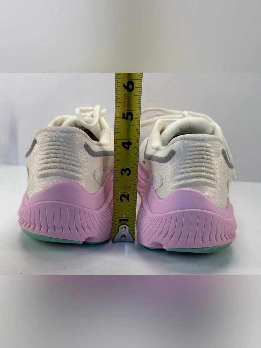 Altra Via Olympus max cushion White Running Sneakers with Pink & Mint womens 8.5